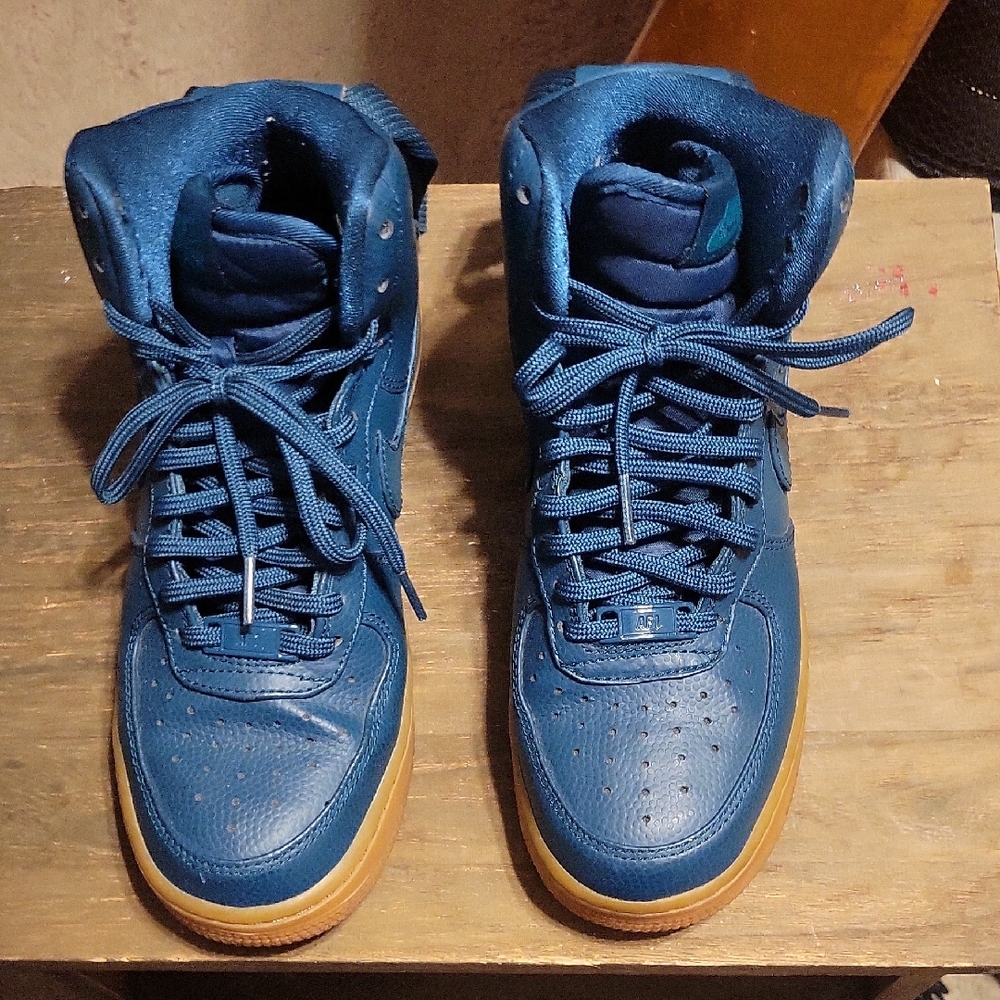 Nike Af1 Blue Sneakers with White Label